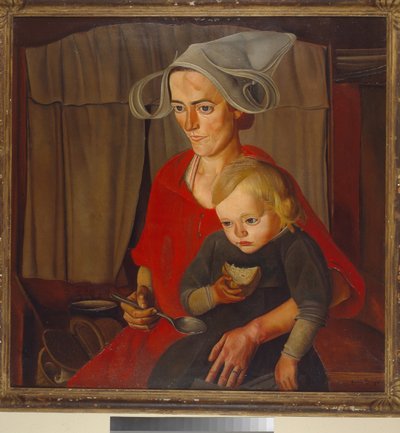 Fattigdom - Maleri af Boris Dmitryevich Grigoriev (1886-1939), olie på lærred (79x79 cm) af Boris Dmitrievich Grigoriev