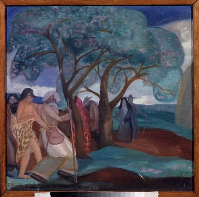 Magiernes tilbedelse. Værk af Boris Dmitryevich Grigoriev (1886-1939), tempera på pap af Boris Dmitrievich Grigoriev