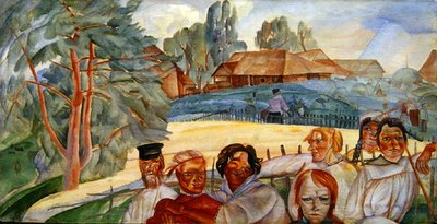 Rusland, fra cyklussen Visages de Russie, 1917 (wc & gouache på papir) af Boris Dmitrievich Grigoryev