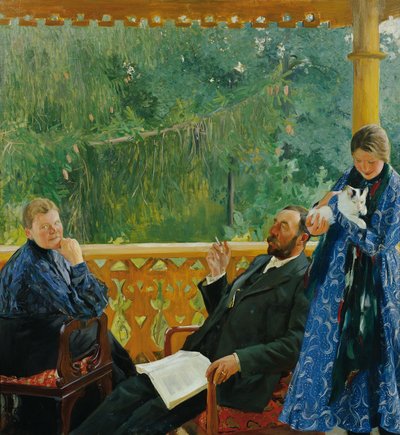 Familieportræt (Portræt af Polenow-familien) af Boris Mikhailovich Kustodiev