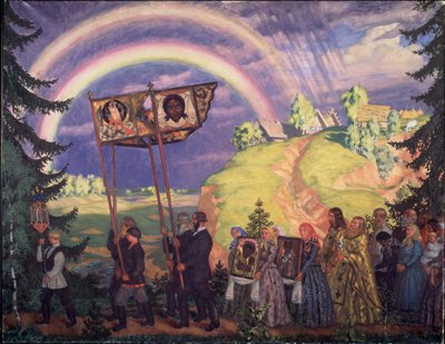 Påskeoptog, 1915 af Boris Mikhailovich Kustodiev