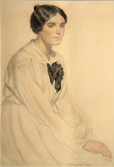 Portræt af Xenia Nikolaevna Semenova Skalova, 1920 af Boris Mikhailovich Kustodiev