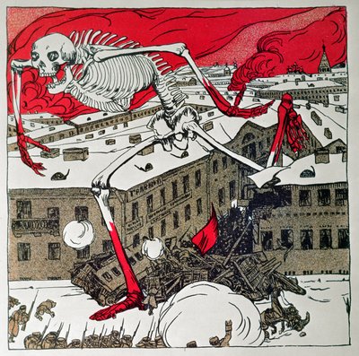 Plakat udgivet af de revolutionære i Skt. Petersborg af Boris Mikhailovich Kustodiev