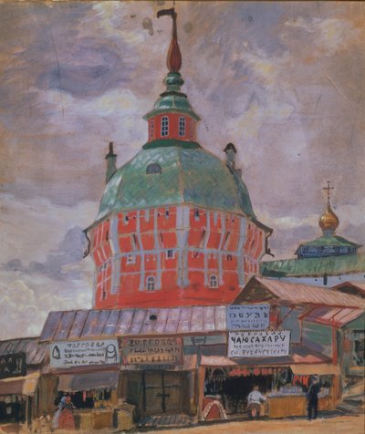 Røde Tårn i Trinity Lavra af St. Sergius, 1912 af Boris Mikhailovich Kustodiev