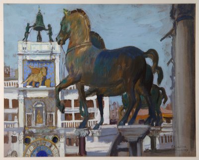 Hestene i San Marco, 1907 af Boris Mikhailovich Kustodiev