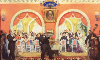 Bryllupsfesten, 1917 af Boris Mikhailovich Kustodiev