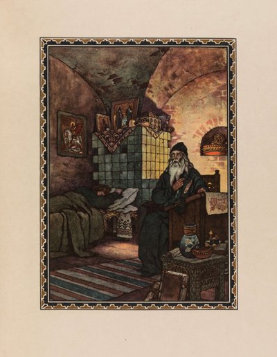 Pimen. Illustration til dramaet Boris Godunov af A. Pushkin, 1927. af Boris Vasilievich Zvorykin