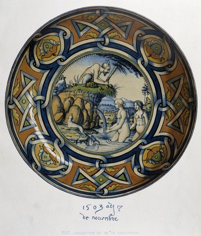 Actéon overraskende Artemis (diane) au bain - i "Collection of Italian faiences of the XV, XVI and XVIIIth centuries", designet af C. Delange og C. Borneman, red. Delange, Paris af Bornemann Bornemann