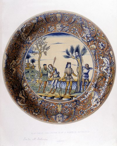 Daphne forvandlet til en Laurier for at undslippe forfølgelsen af Apollo - i "" Samling af italienske fajancer fra XV, XVI og XVIII århundreder", designet af C. Delange og C. Borneman, red. Delange, Paris af Bornemann Bornemann