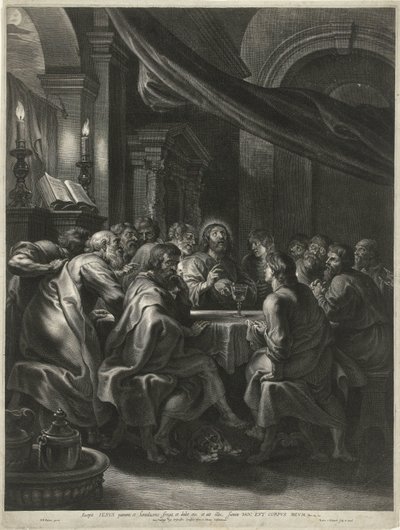 Kristus og apostlene ved den sidste nadver af Boëtius Adamsz. Bolswert