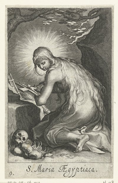 Saint Mary of Egypt som eremitinde Eremitinder (serietitel) Sacra Eremus Ascetriarum (serietitel) af Boëtius Adamsz. Bolswert