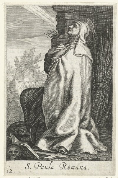 Sankt Paula af Rom som eremitinde S. Paula Romana (titel på objekt) Eremitinder (serietitel) Sacra Eremus Ascetriarum (serietitel) af Boëtius Adamsz. Bolswert