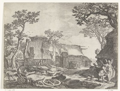 Landskab med Farm og Tobias og englen Countryside Faces (serietitel) af Boëtius Adamsz. Bolswert