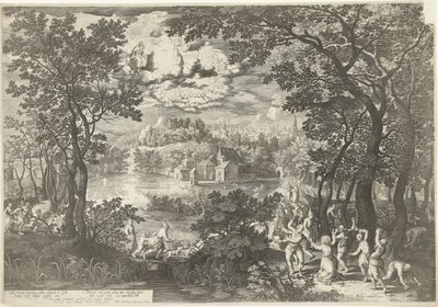 Landskab med Sankt Stefans martyrium af Boëtius Adamsz. Bolswert