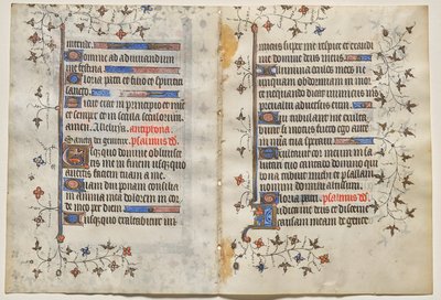 Bifolio fra en tidebog: Tekst (bagside) af Boucicaut Master