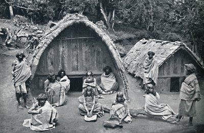 Et Toda-hjem i en mandsindfødt landsby, Indien, 1902 af Bourne and Shepherd
