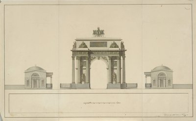 Triumfbue af Tverskaya Zastava i Moskva, 1826-1829 af Bové