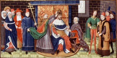 Kroning af kejser Charlemagne af Brabant School