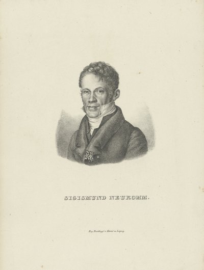 Portræt af pianisten og komponisten Sigismund von Neukomm 1778-1858, ca. 1830. af Breitkopf and Härtel