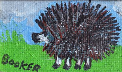 Hedgehog (akryl på hardboard) af Brenda Brin Booker