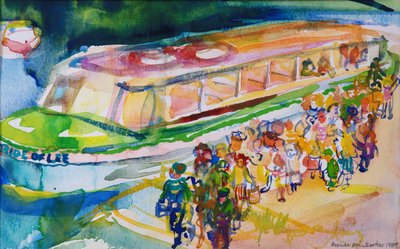The Boat Trip, 1989 (wc på papir) af Brenda Brin Booker