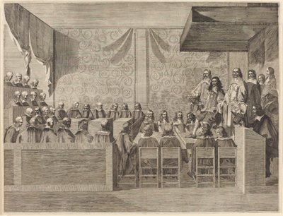 Charles II med sit råd af British 17th Century