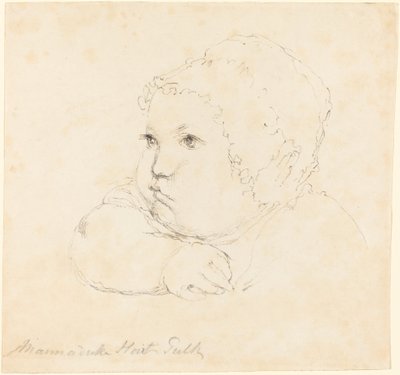 Hoved af et barn i kasket af British 18th Century after John Flaxman
