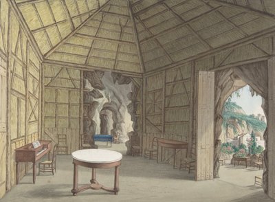 Spisestue, Villa Barbaja, Napoli, 1800-1870. af British Anonymous 19th Century.