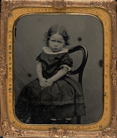 Portræt af en pige, ca. 1855 (foto) af British Photographer