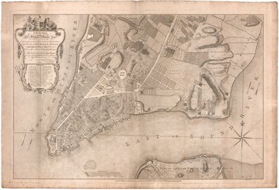 En plan for byen New York af Ratzer af British School
