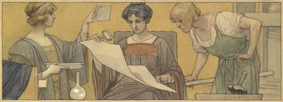 An Allegory of Printing and Photography (akvarel med kropsfarve og pen og blæk på papir) af British School