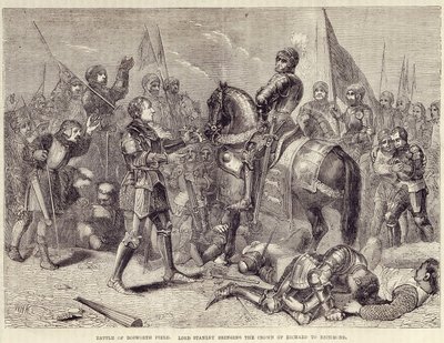 Slaget ved Bosworth-feltet. Lord Stanley, der bringer Richard III