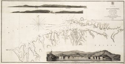 Sortehavets Sevastopol-havn fra den russiske opmåling i 1836 af British School