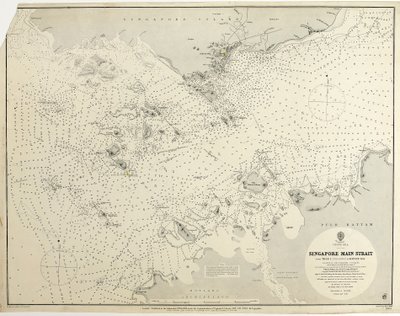 China Sea Singapore Main Strait From Tree I (pulo Angup) to Battam Bay Opmålt af Staff Commander J.W. Reed, R.N. og officererne på H.M.S. Rifleman af British School