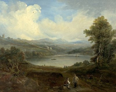 Grasmere, Westmorland, Cumbria (olie på træ) af British School