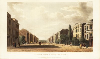 Langham Place og Portland Place, nordgående fortsættelse af Regent Street (A4201 Road), London af British School