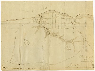Kort over Yorktown, Virginia, oktober 1781 af British School