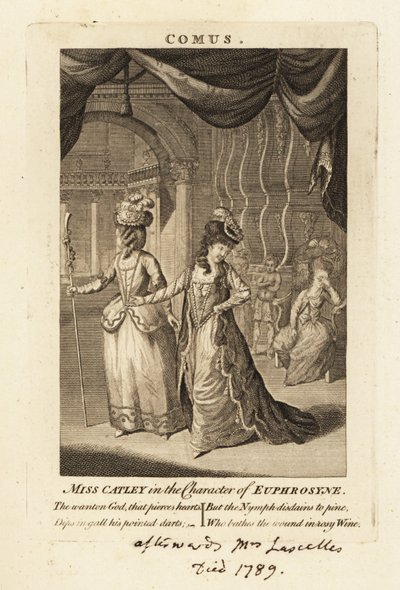 Miss Ann Catley i rollen som Euphrosyne i John Miltons Comus af British School