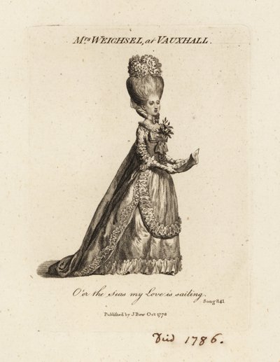 Fru Frederica Weichsel synger i Vauxhall Pleasure Gardens, slutningen af det 18. århundrede af British School