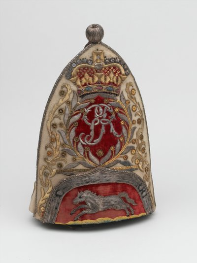 Officers grenaderkasket, 65th Regiment of Foot, 1758 ca. af British School