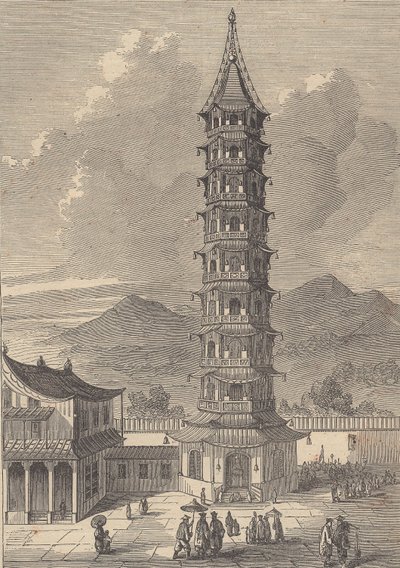 Porcelænstårn i Nanjing (gravering) af British School