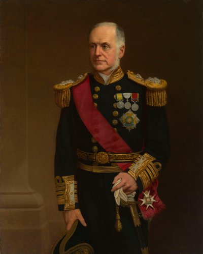 Portræt af admiral Sir Richard Vesey Hamilton (1829-1912) af British School