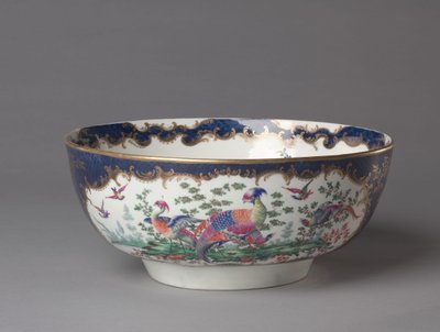 Punch Bowl, Worcester Porcelænsfabrik, ca. 1770 af British School