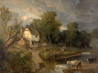 Ringland Hills, Costessy, Norwich (olie på lærred) af British School