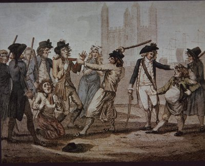Royal Navy Press Gang, håndhæver rekrutteringen af sejlere af British School