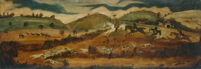 The Tredegar Hunt (olie på panel) af British School