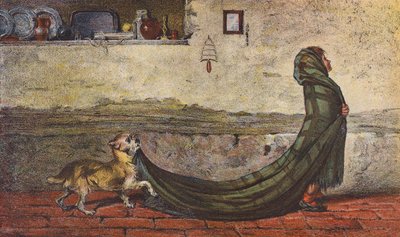 The Train Bearer (farvelitografi) af Briton (after) Riviere