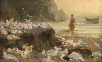 An Old World Wanderer, 1887, c1930. af Briton Riviere
