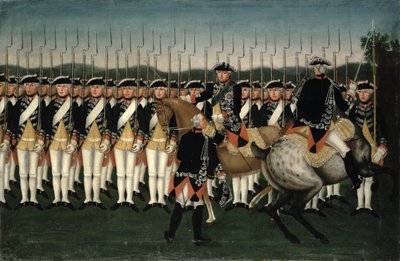 Friedrich II (1712-86) med Hessens Garderegiment af Brock