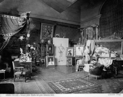 Studie af den florentinske maler Edoardo Gelli (s/h foto) af Brogi Brogi